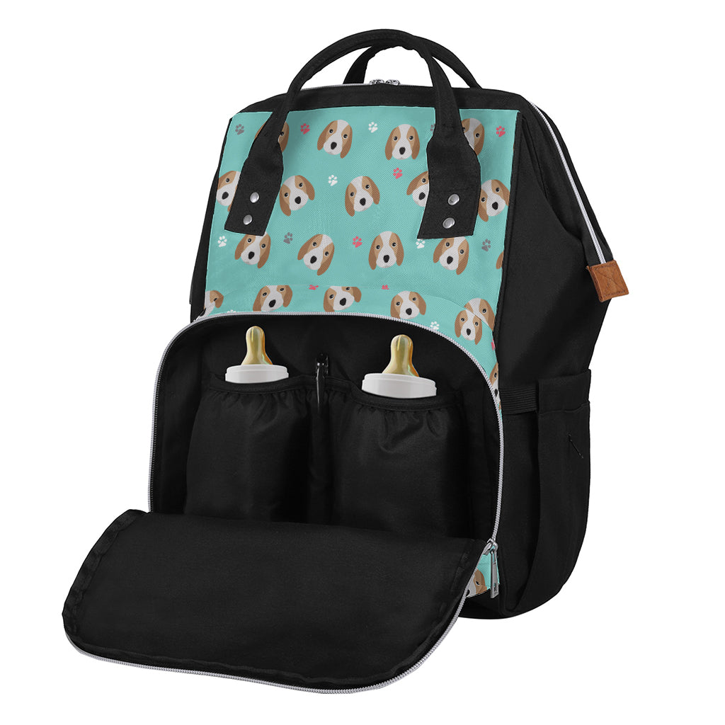 Adorable Beagle Puppy Pattern Print Diaper Bag