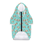Adorable Beagle Puppy Pattern Print Dog Zip Up Hoodie