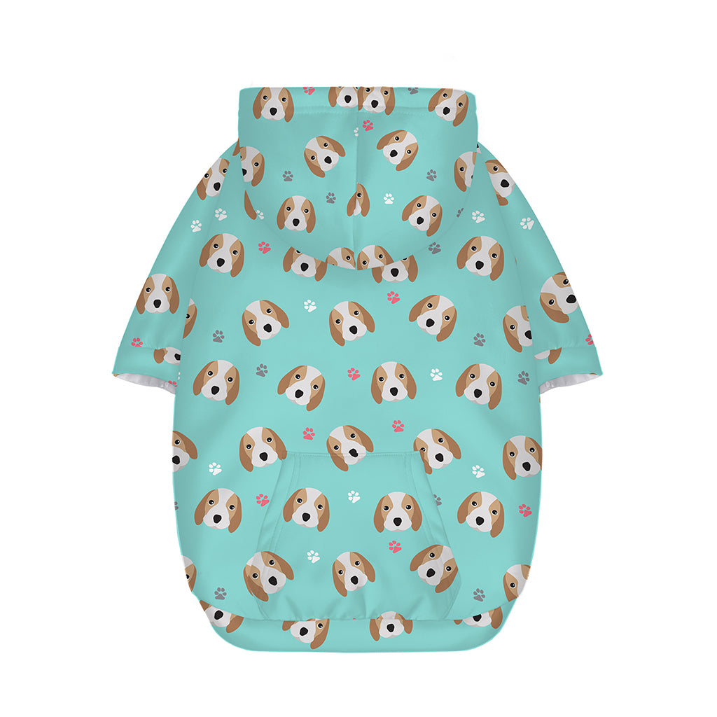 Adorable Beagle Puppy Pattern Print Dog Zip Up Hoodie