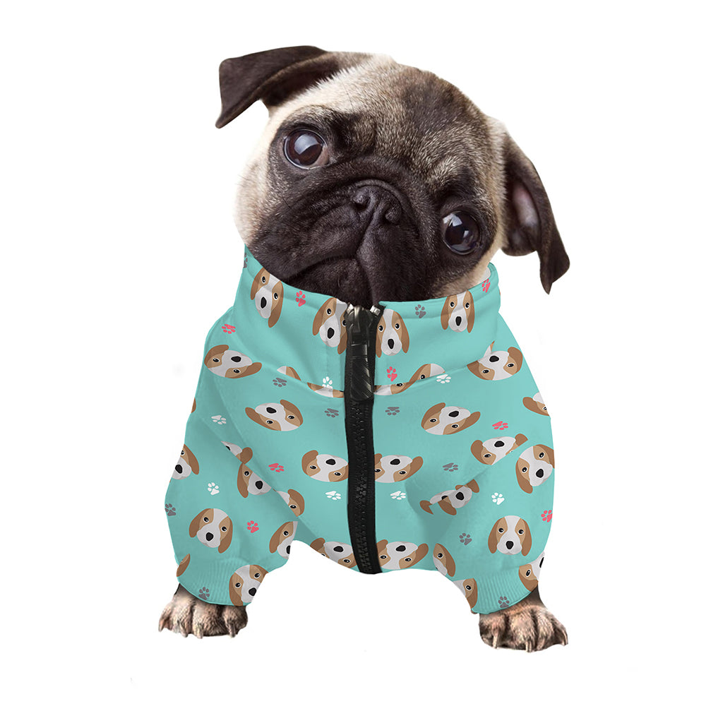 Adorable Beagle Puppy Pattern Print Dog Zip Up Jacket – GearFrost