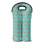 Adorable Beagle Puppy Pattern Print Double Neoprene Wine Tote