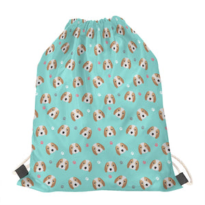 Adorable Beagle Puppy Pattern Print Drawstring Bag