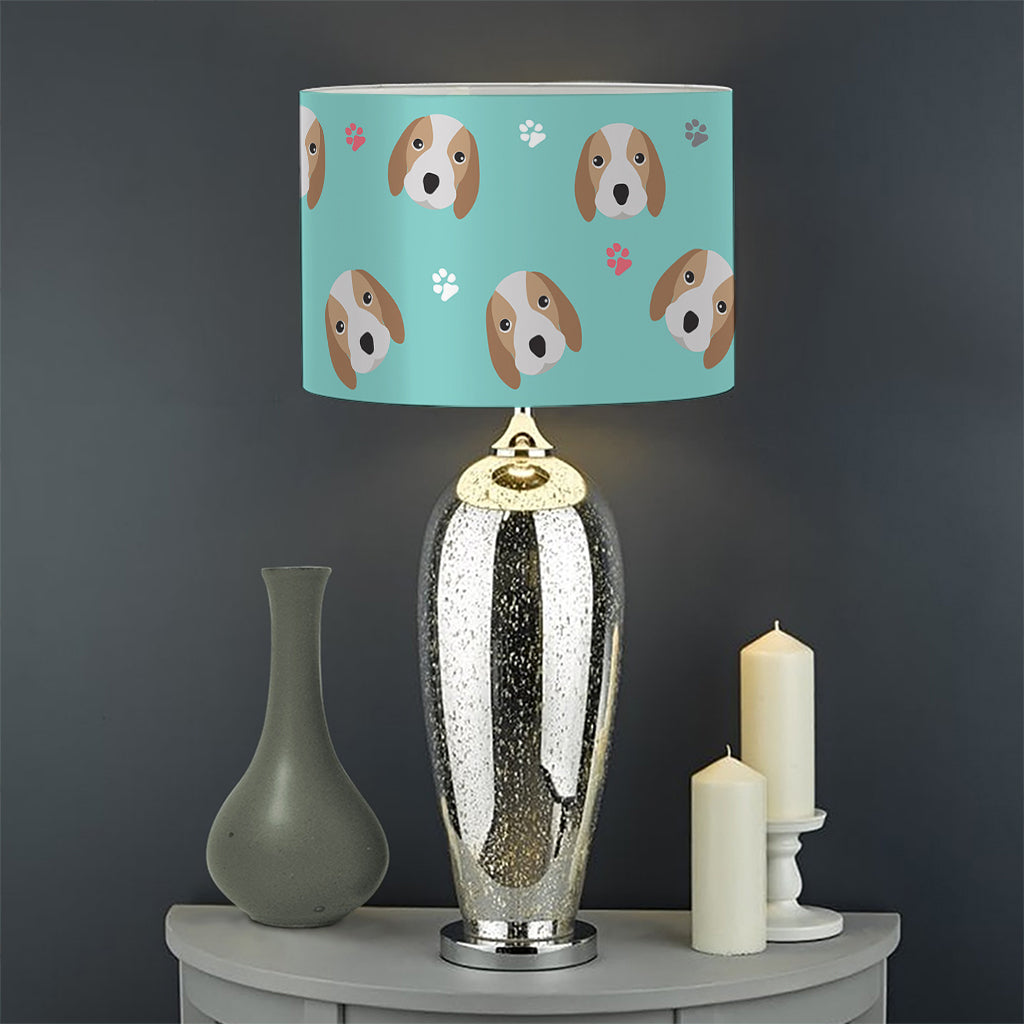 Adorable Beagle Puppy Pattern Print Drum Lamp Shade