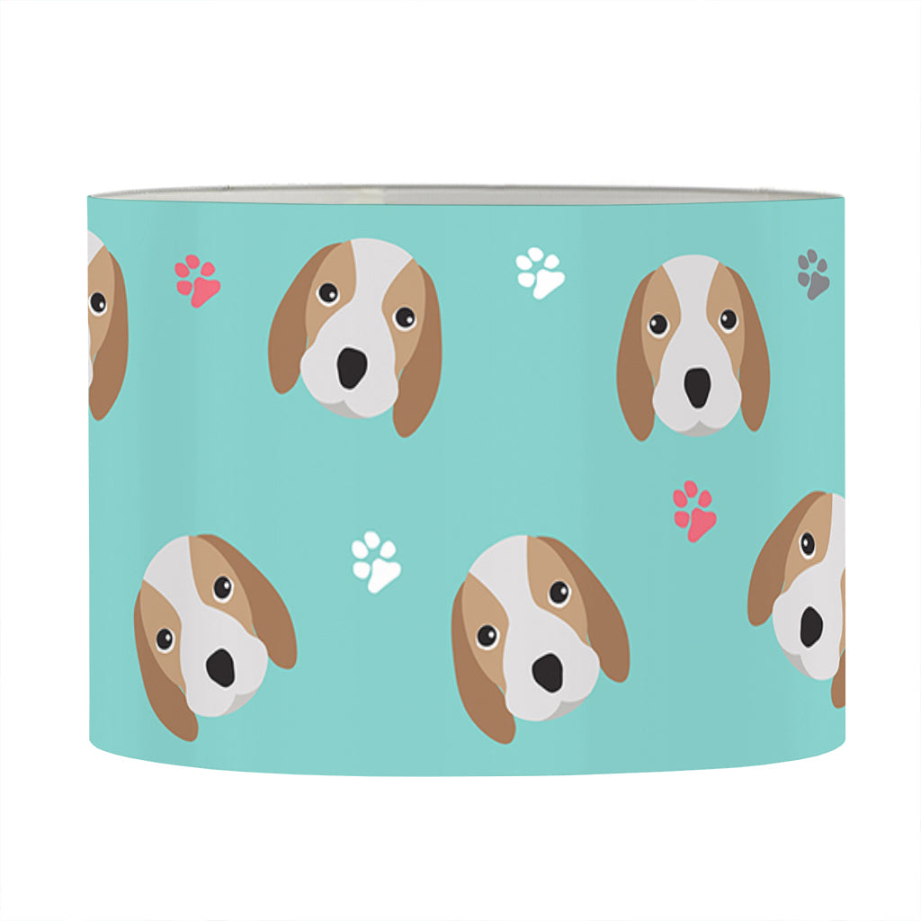 Adorable Beagle Puppy Pattern Print Drum Lamp Shade