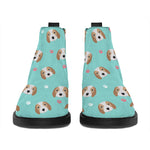 Adorable Beagle Puppy Pattern Print Flat Ankle Boots