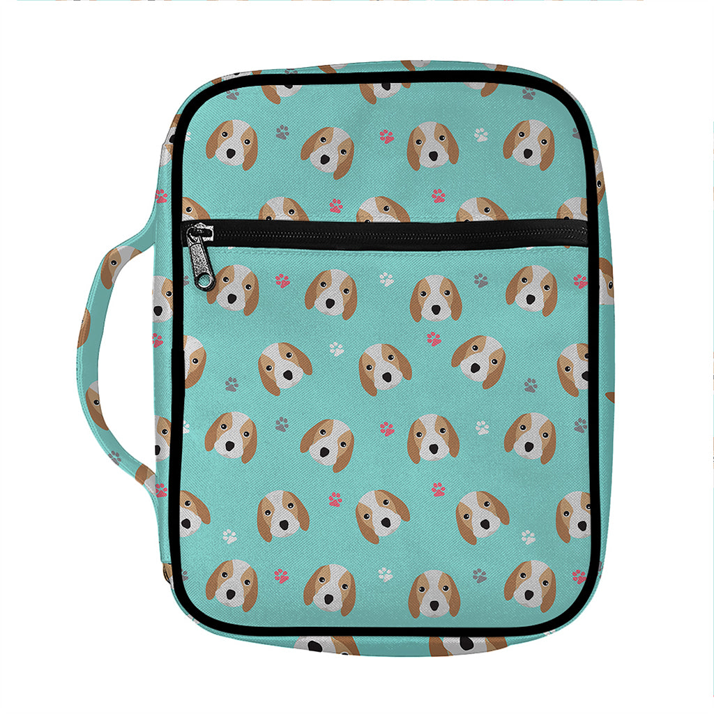 Adorable Beagle Puppy Pattern Print Front Pocket Bible Bag