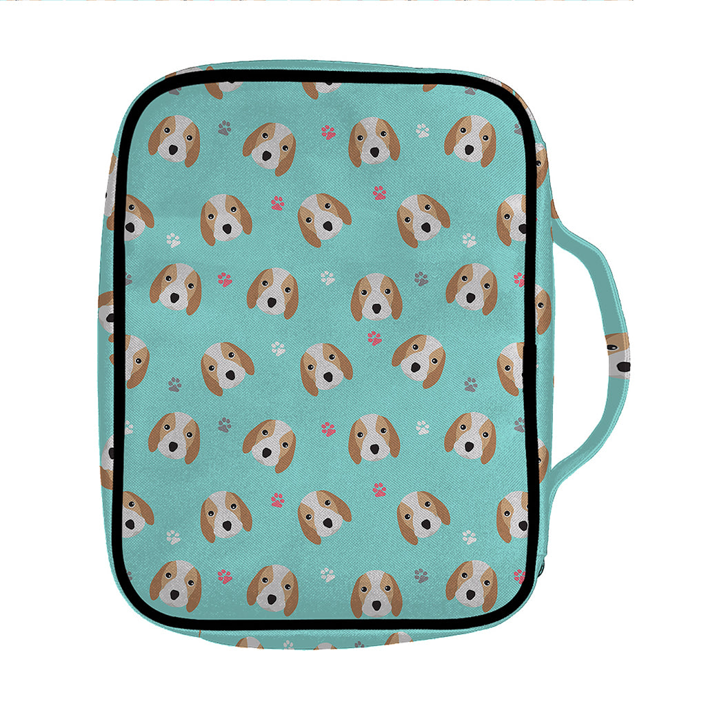 Adorable Beagle Puppy Pattern Print Front Pocket Bible Bag