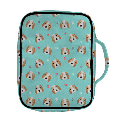Adorable Beagle Puppy Pattern Print Front Pocket Bible Bag