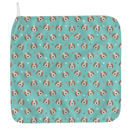 Adorable Beagle Puppy Pattern Print Hand Towel