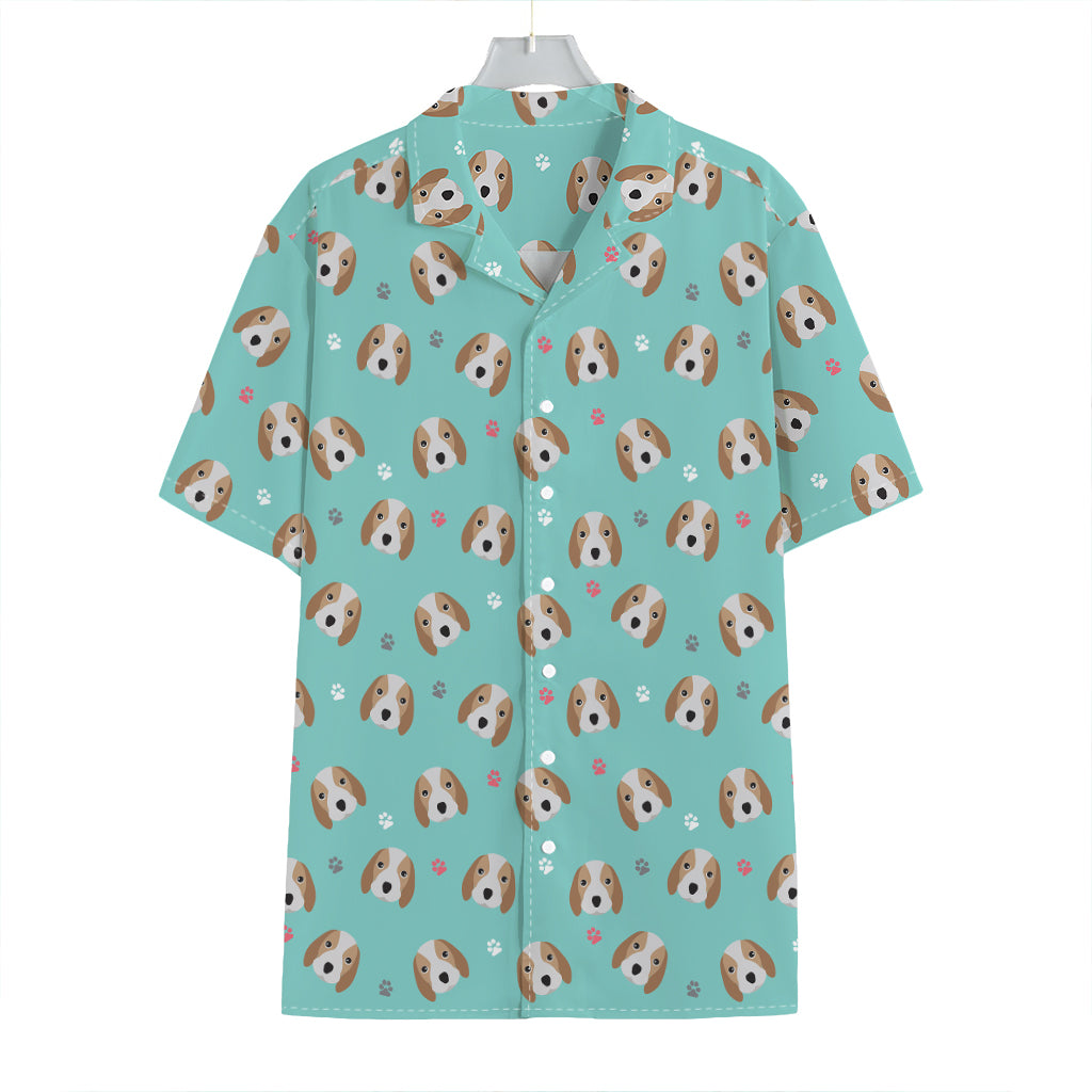 Adorable Beagle Puppy Pattern Print Hawaiian Shirt