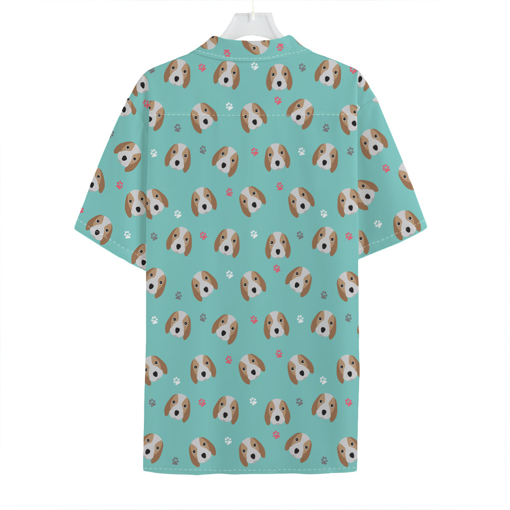 Adorable Beagle Puppy Pattern Print Hawaiian Shirt