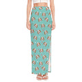 Adorable Beagle Puppy Pattern Print High Slit Maxi Skirt