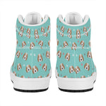 Adorable Beagle Puppy Pattern Print High Top Leather Sneakers