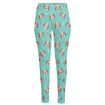 Adorable Beagle Puppy Pattern Print High-Waisted Pocket Leggings