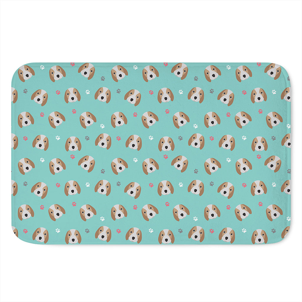 Adorable Beagle Puppy Pattern Print Indoor Door Mat