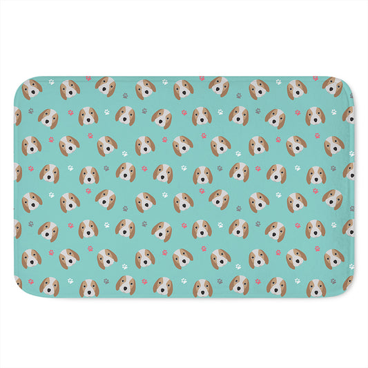 Adorable Beagle Puppy Pattern Print Indoor Door Mat