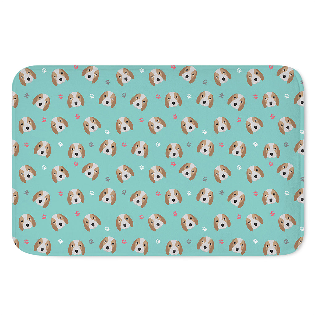 Adorable Beagle Puppy Pattern Print Indoor Door Mat