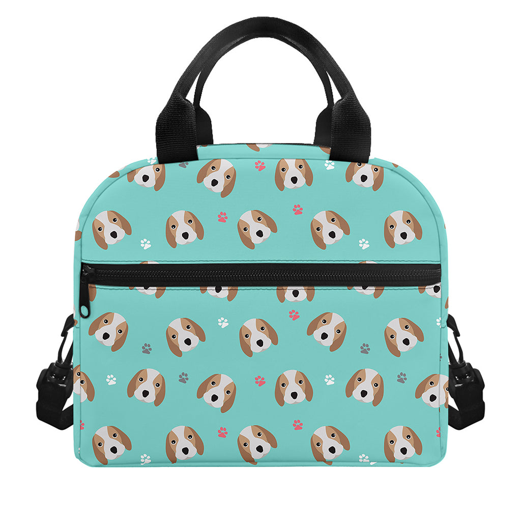 Adorable Beagle Puppy Pattern Print Insulated Lunch Bag