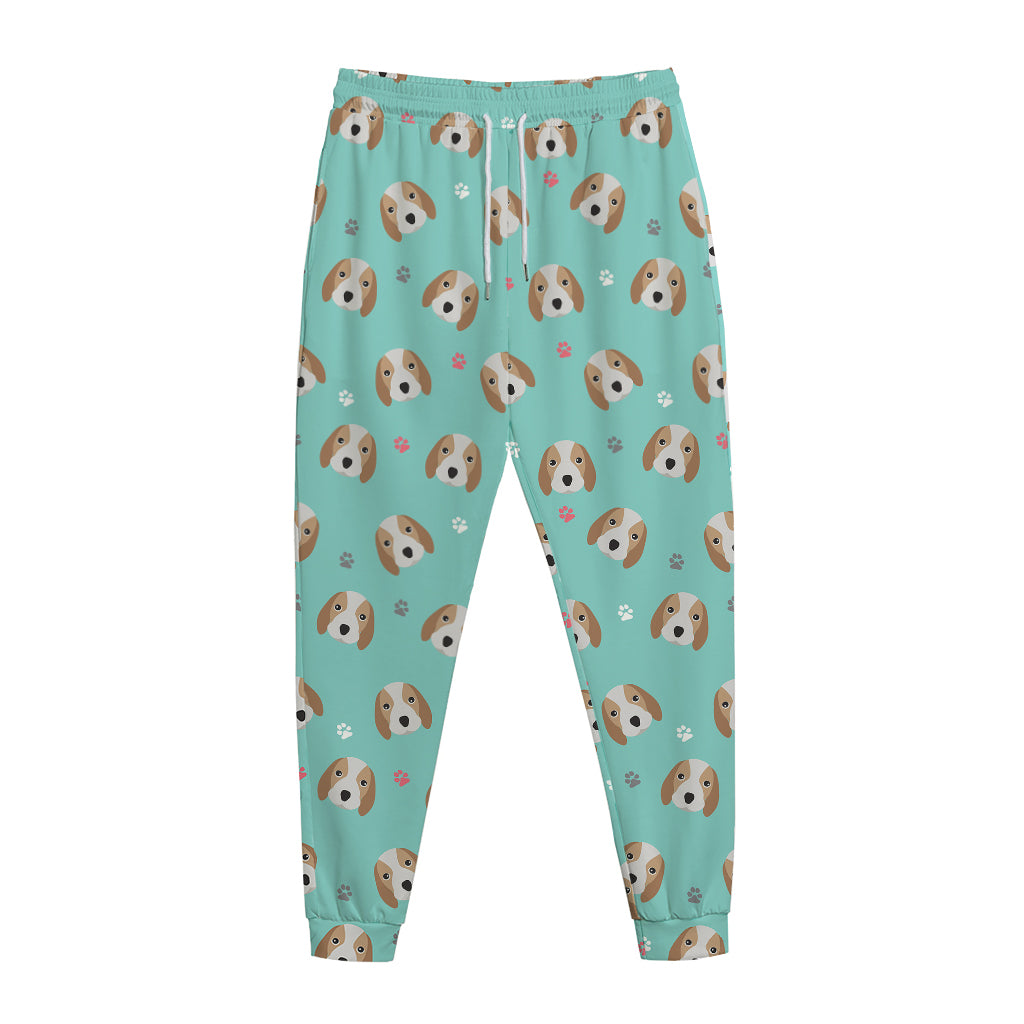 Adorable Beagle Puppy Pattern Print Jogger Pants