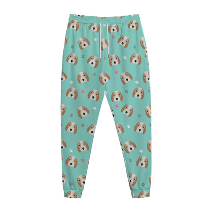 Adorable Beagle Puppy Pattern Print Jogger Pants
