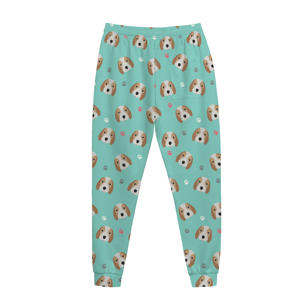 Adorable Beagle Puppy Pattern Print Jogger Pants