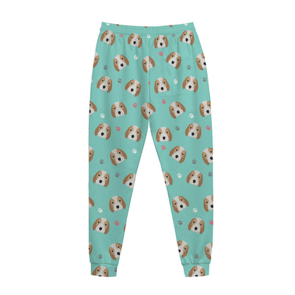 Adorable Beagle Puppy Pattern Print Jogger Pants