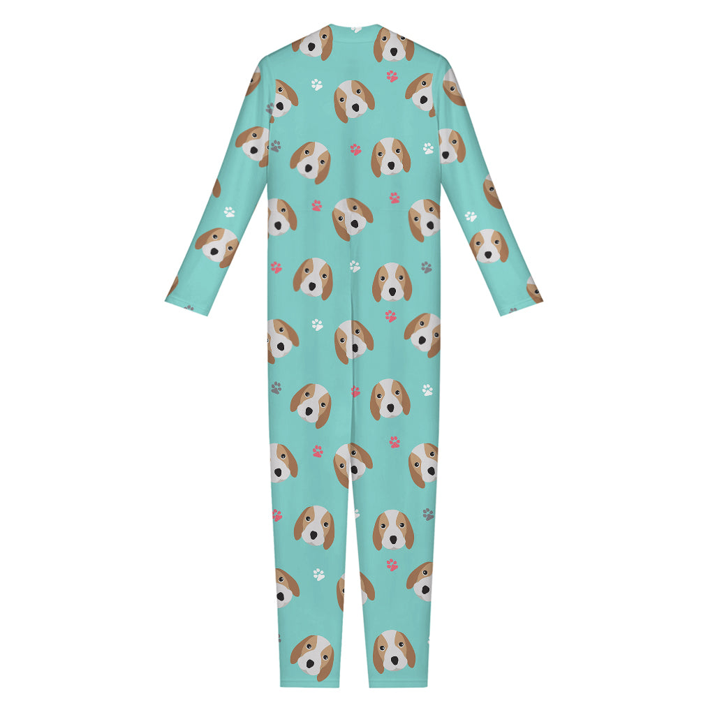 Adorable Beagle Puppy Pattern Print Jumpsuit