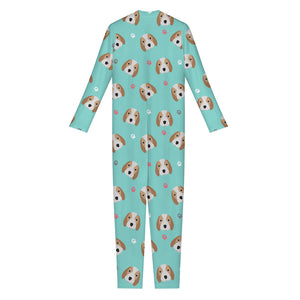 Adorable Beagle Puppy Pattern Print Jumpsuit