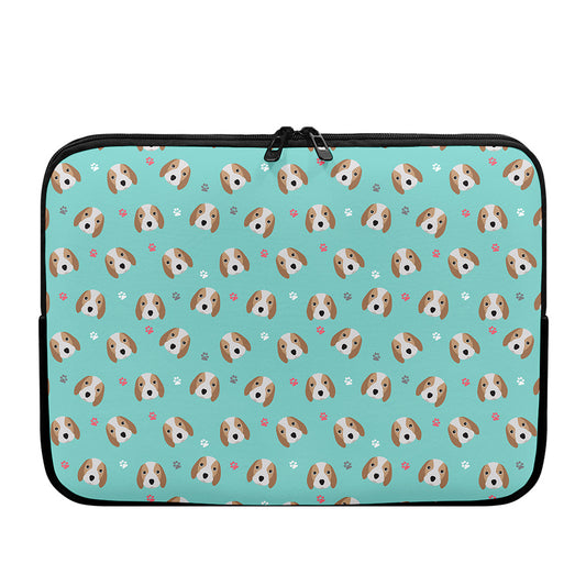 Adorable Beagle Puppy Pattern Print Laptop Sleeve