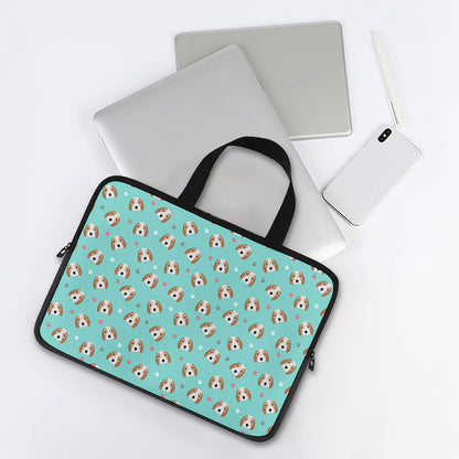 Adorable Beagle Puppy Pattern Print Laptop Sleeve With Handle