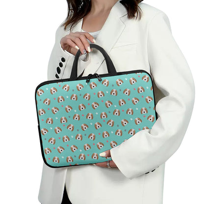 Adorable Beagle Puppy Pattern Print Laptop Sleeve With Handle