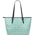Adorable Beagle Puppy Pattern Print Leather Tote Bag With Zipper