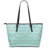 Adorable Beagle Puppy Pattern Print Leather Tote Bag