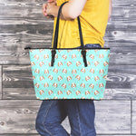 Adorable Beagle Puppy Pattern Print Leather Tote Bag