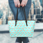 Adorable Beagle Puppy Pattern Print Leather Tote Bag