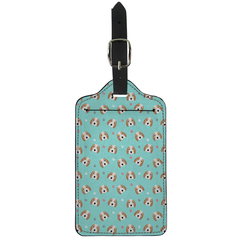 Adorable Beagle Puppy Pattern Print Luggage Tag
