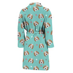 Adorable Beagle Puppy Pattern Print Men's Bathrobe