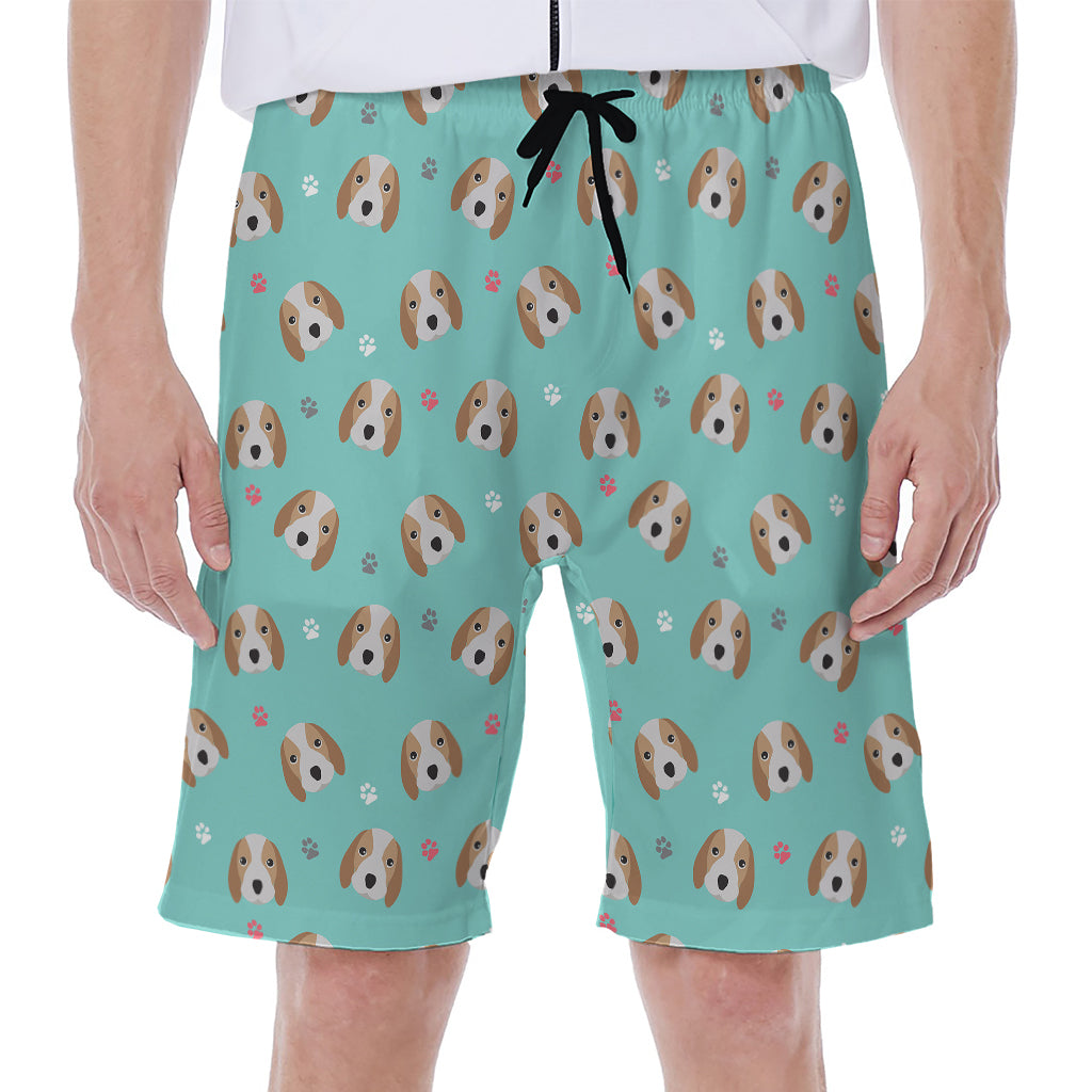 Adorable Beagle Puppy Pattern Print Men's Beach Shorts