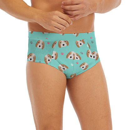 Adorable Beagle Puppy Pattern Print Men's Briefs