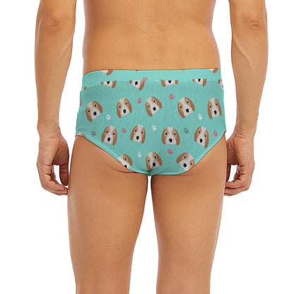Adorable Beagle Puppy Pattern Print Men's Briefs