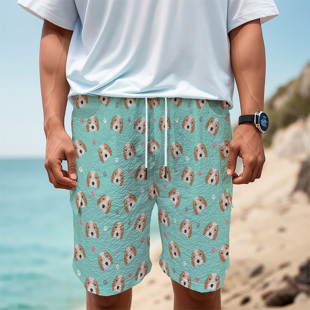 Adorable Beagle Puppy Pattern Print Men's Cargo Shorts