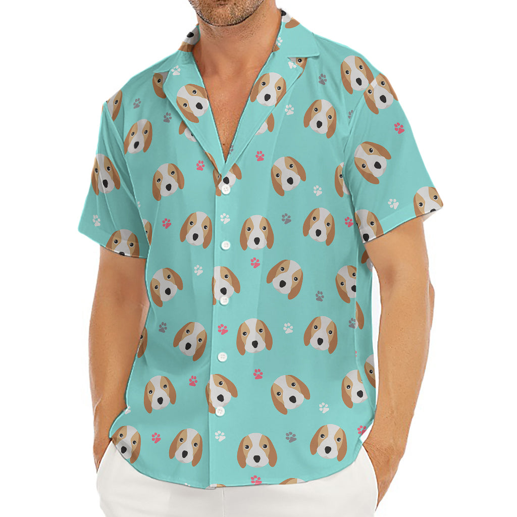 Adorable Beagle Puppy Pattern Print Men's Deep V-Neck Shirt