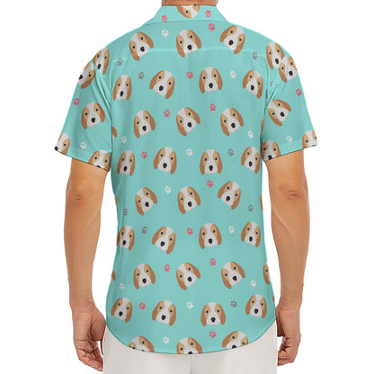 Adorable Beagle Puppy Pattern Print Men's Deep V-Neck Shirt
