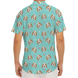 Adorable Beagle Puppy Pattern Print Men's Deep V-Neck Shirt