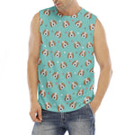 Adorable Beagle Puppy Pattern Print Men's Fitness Tank Top