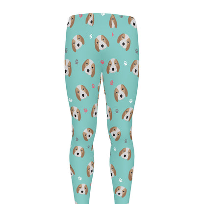 Adorable Beagle Puppy Pattern Print Men's leggings