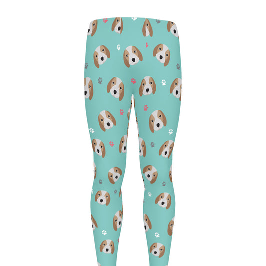 Adorable Beagle Puppy Pattern Print Men's leggings