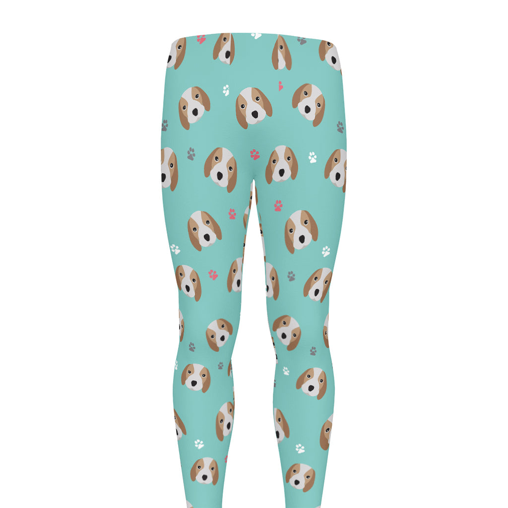 Adorable Beagle Puppy Pattern Print Men's leggings