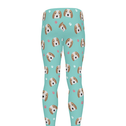 Adorable Beagle Puppy Pattern Print Men's leggings