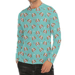 Adorable Beagle Puppy Pattern Print Men's Long Sleeve Rash Guard